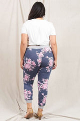 Plus Floral Drawstring Jogger - Fit Me For 20