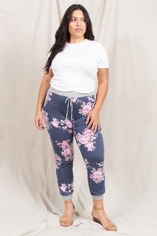Plus Floral Drawstring Jogger - Fit Me For 20