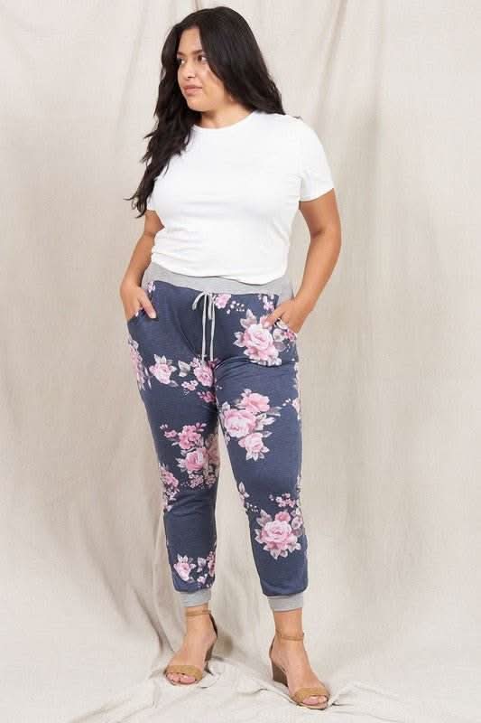 Plus Floral Drawstring Jogger - Fit Me For 20