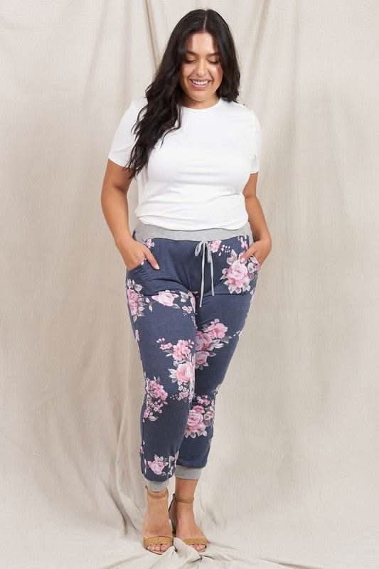 Plus Floral Drawstring Jogger - Fit Me For 20