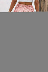 Plus Floral Print Drawstring Waist Fit Skirt - Fit Me For 20