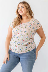 Plus Flower Print Ruched Top - Fit Me For 20