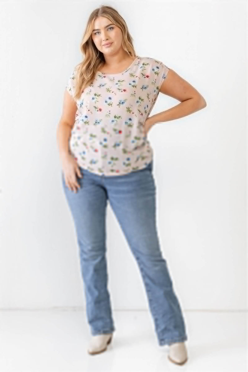 Plus Flower Print Ruched Top - Fit Me For 20