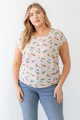 Plus Flower Print Ruched Top - Fit Me For 20