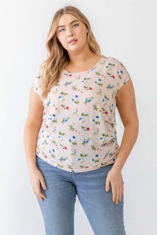 Plus Flower Print Ruched Top - Fit Me For 20