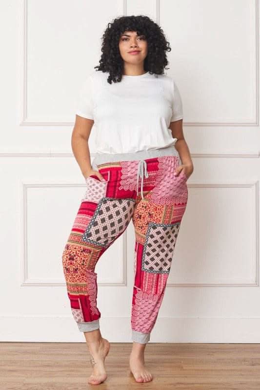 Plus Quilted Print Joggers - Fit Me For 20