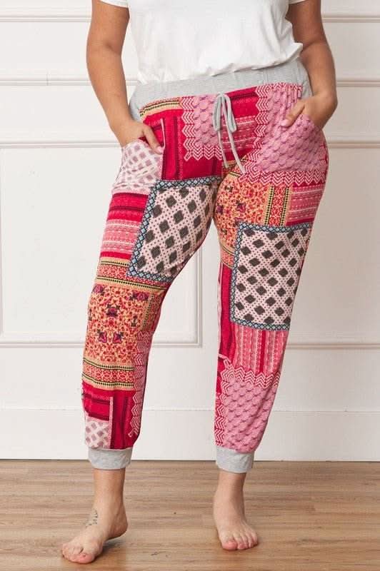 Plus Quilted Print Joggers - Fit Me For 20