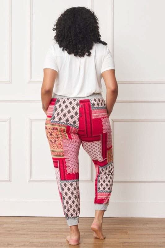 Plus Quilted Print Joggers - Fit Me For 20