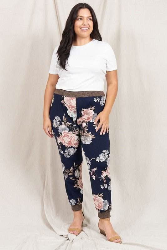 Plus Rose Print Jogger - Fit Me For 20