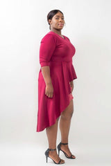 Plus Size Asymmetrical Plume Blouse - Fit Me For 20