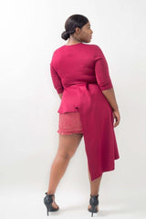 Plus Size Asymmetrical Plume Blouse - Fit Me For 20