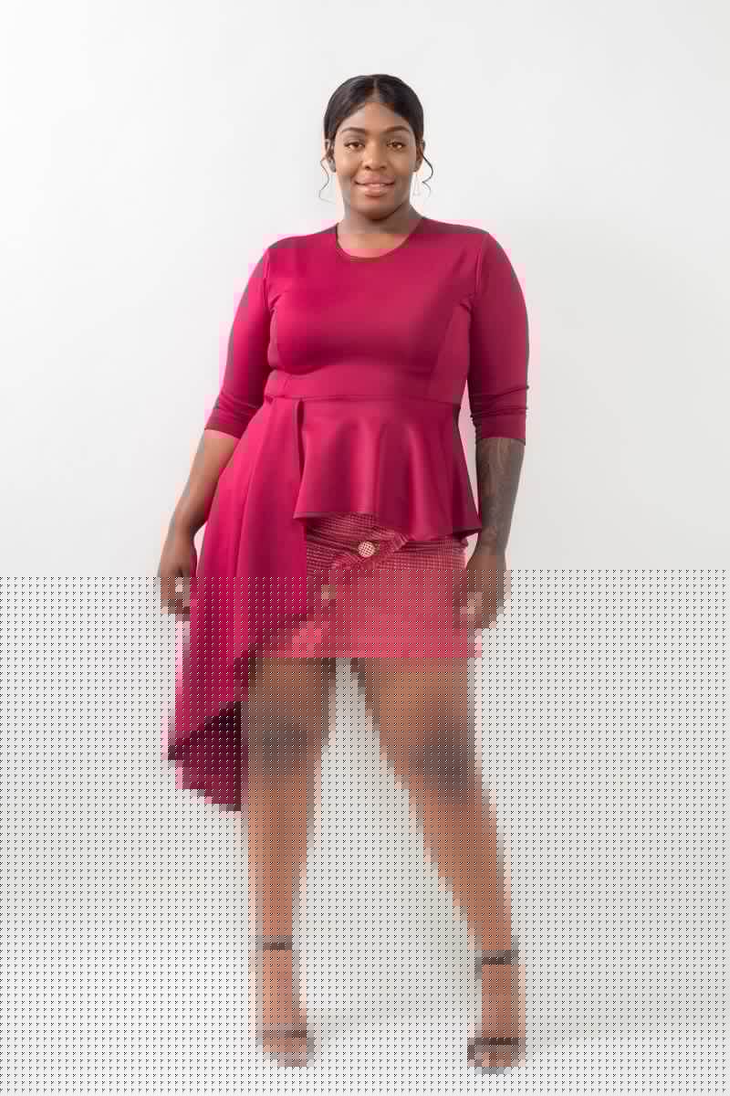 Plus Size Asymmetrical Plume Blouse - Fit Me For 20