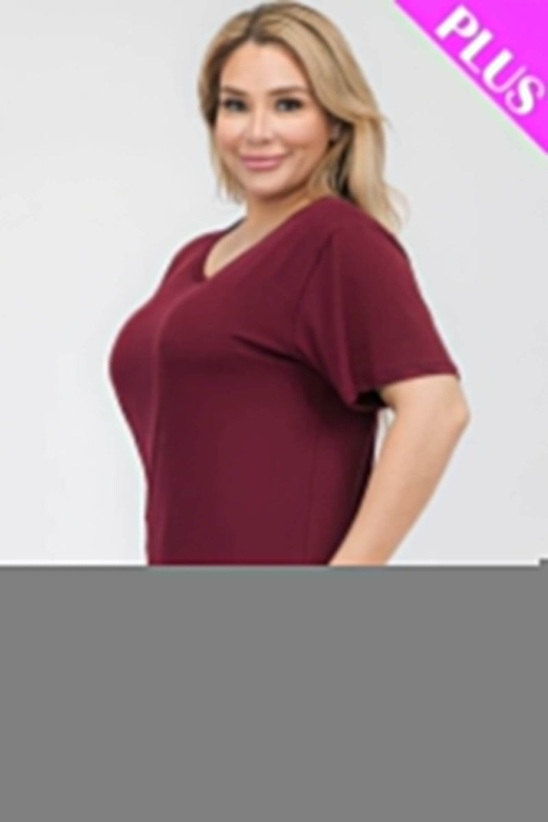 Plus Size Basic Short Sleeve T-shirt - Fit Me For 20