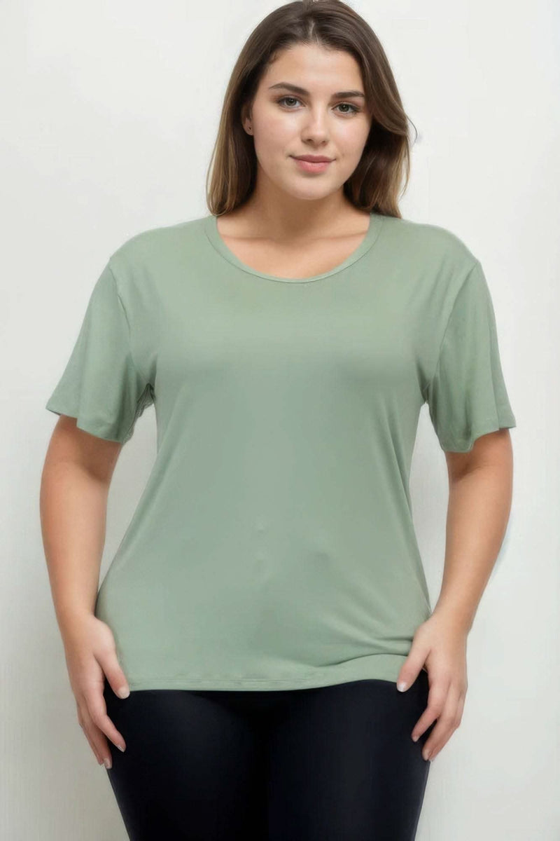 Plus Size Basic Short Sleeve T-shirt - Fit Me For 20