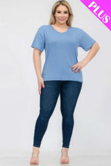 Plus Size Basic Short Sleeve T-shirt - Fit Me For 20