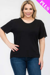 Plus Size Basic Short Sleeve T-shirt - Fit Me For 20