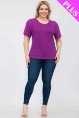 Plus Size Basic Short Sleeve T-shirt - Fit Me For 20