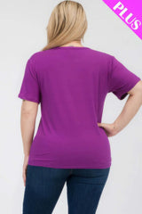 Plus Size Basic Short Sleeve T-shirt - Fit Me For 20