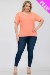 Plus Size Basic Short Sleeve T-shirt - Fit Me For 20
