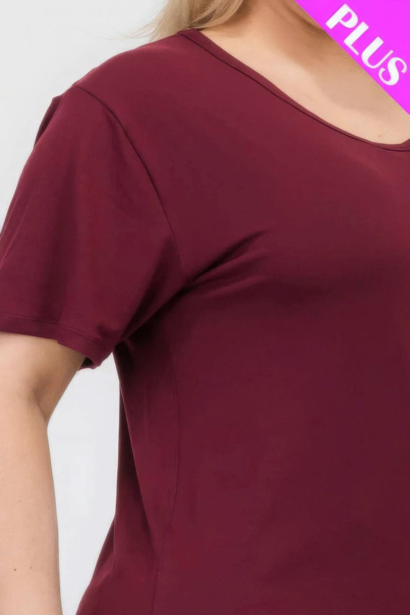 Plus Size Basic Short Sleeve T-shirt - Fit Me For 20