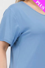 Plus Size Basic Short Sleeve T-shirt - Fit Me For 20