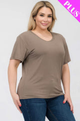 Plus Size Basic Short Sleeve T-shirt - Fit Me For 20