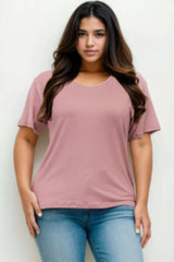 Plus Size Basic Short Sleeve T-shirt - Fit Me For 20
