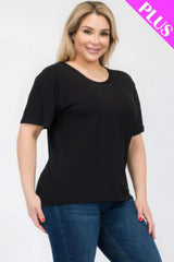 Plus Size Basic Short Sleeve T-shirt - Fit Me For 20