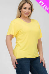 Plus Size Basic Short Sleeve T-shirt - Fit Me For 20