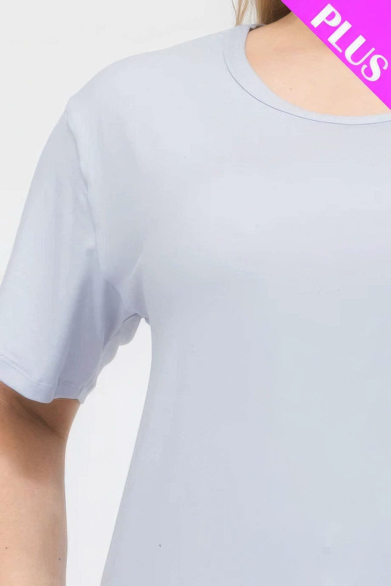 Plus Size Basic Short Sleeve T-shirt - Fit Me For 20
