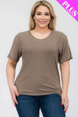 Plus Size Basic Short Sleeve T-shirt - Fit Me For 20