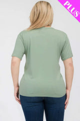 Plus Size Basic Short Sleeve T-shirt - Fit Me For 20