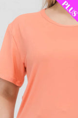 Plus Size Basic Short Sleeve T-shirt - Fit Me For 20