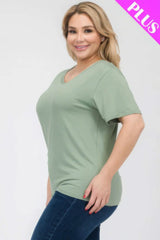 Plus Size Basic Short Sleeve T-shirt - Fit Me For 20