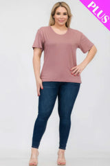 Plus Size Basic Short Sleeve T-shirt - Fit Me For 20