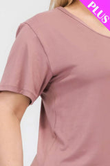 Plus Size Basic Short Sleeve T-shirt - Fit Me For 20