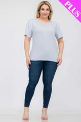 Plus Size Basic Short Sleeve T-shirt - Fit Me For 20