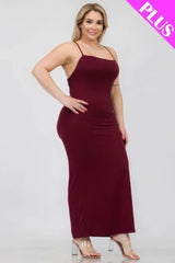 Plus Size Crisscross Back Split Thigh Maxi Dress - Fit Me For 20