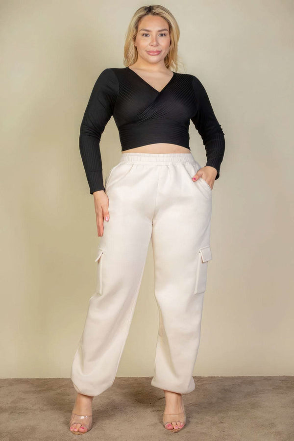 Plus Size Side Pocket Drawstring Waist Sweatpants - Fit Me For 20
