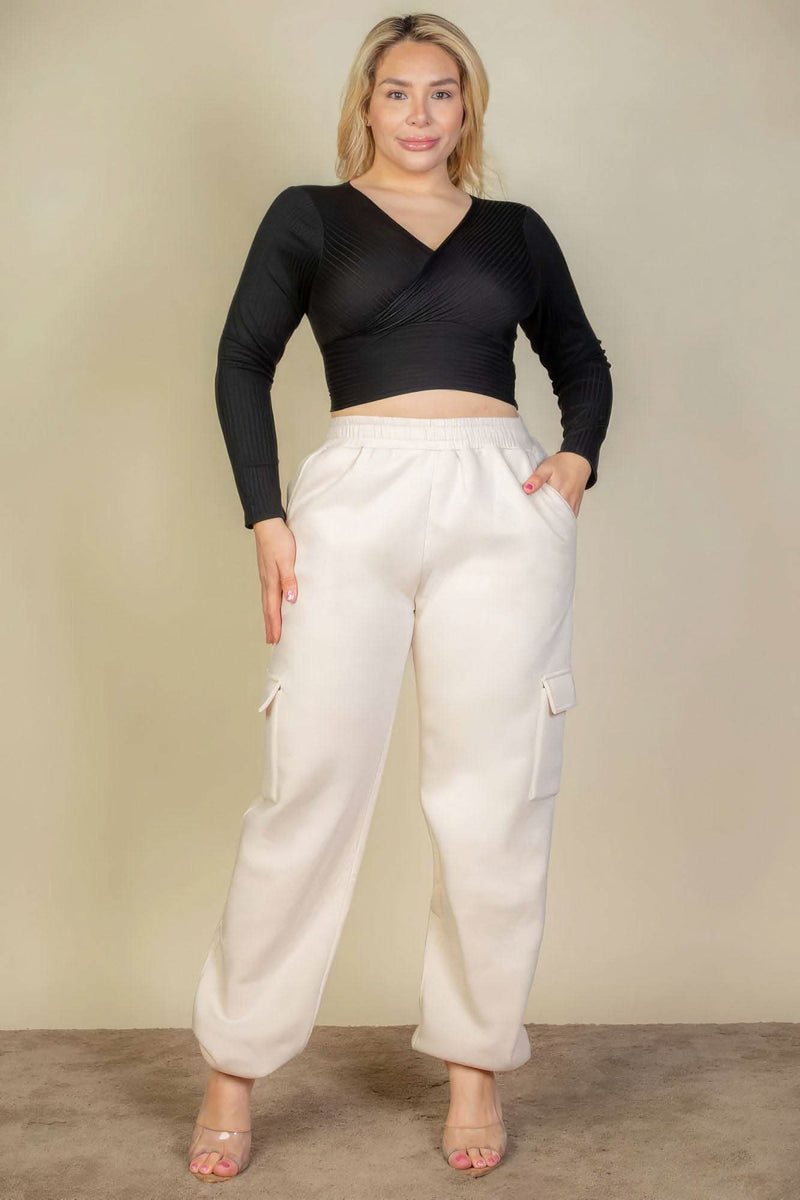 Plus Size Side Pocket Drawstring Waist Sweatpants - Fit Me For 20
