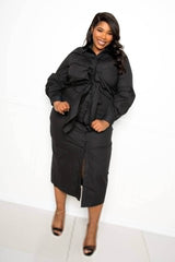 Poplin Tie Bow Shirt Dress - Fit Me For 20