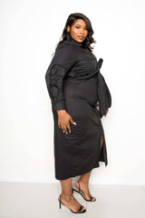 Poplin Tie Bow Shirt Dress - Fit Me For 20