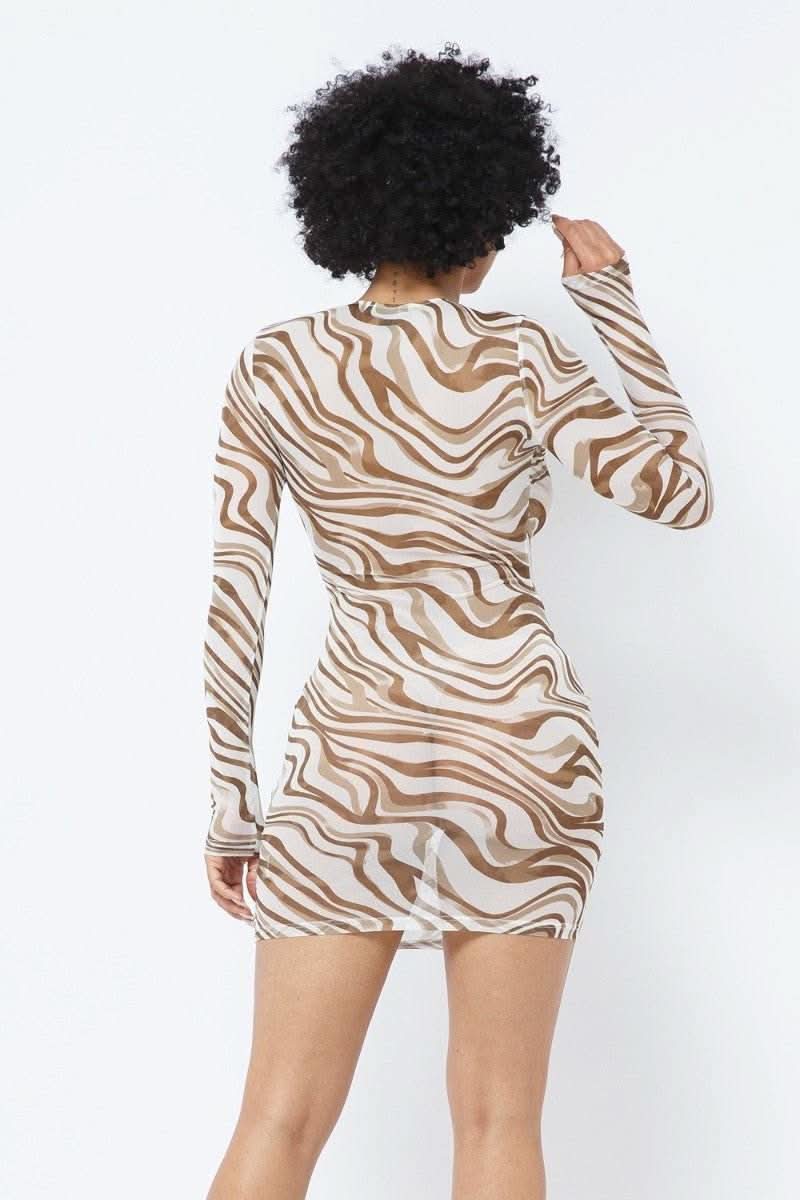 Printed Mesh Dress - Fit Me For 20