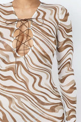 Printed Mesh Dress - Fit Me For 20