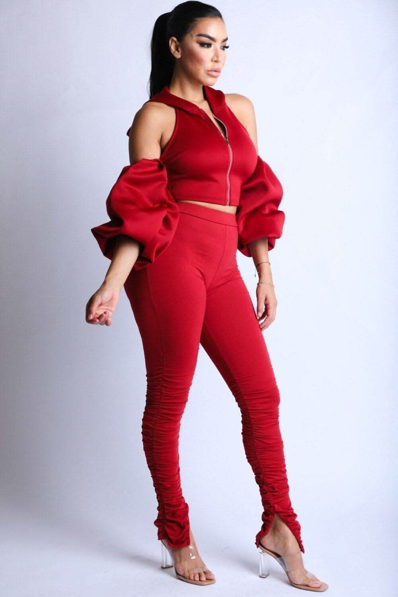Puff Sleeve Hoodie Set - Fit Me For 20