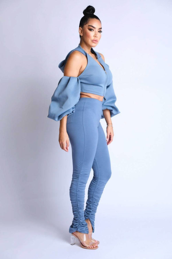 Puff Sleeve Hoodie Set - Fit Me For 20