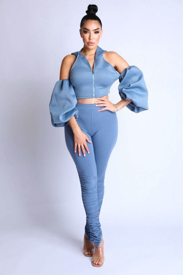 Puff Sleeve Hoodie Set - Fit Me For 20