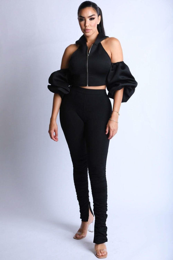 Puff Sleeve Hoodie Set - Fit Me For 20