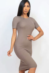 Ribbed Bodycon Midi Dress - Fit Me For 20