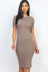 Ribbed Bodycon Midi Dress - Fit Me For 20